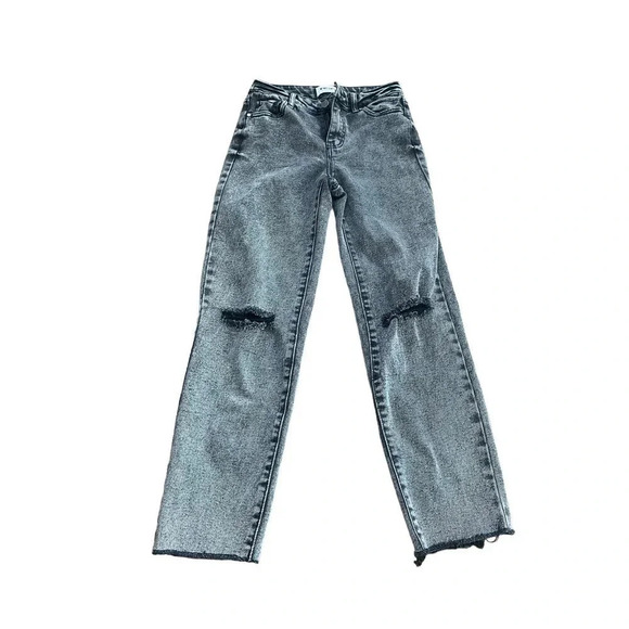 RSQ Women's Gray Distressed High Rise Straight Leg Jean Size 24